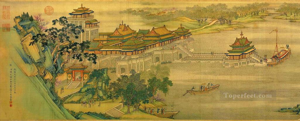 Zhang zeduan Qingming Riverside Seene part 1 antique Chinese Oil Paintings